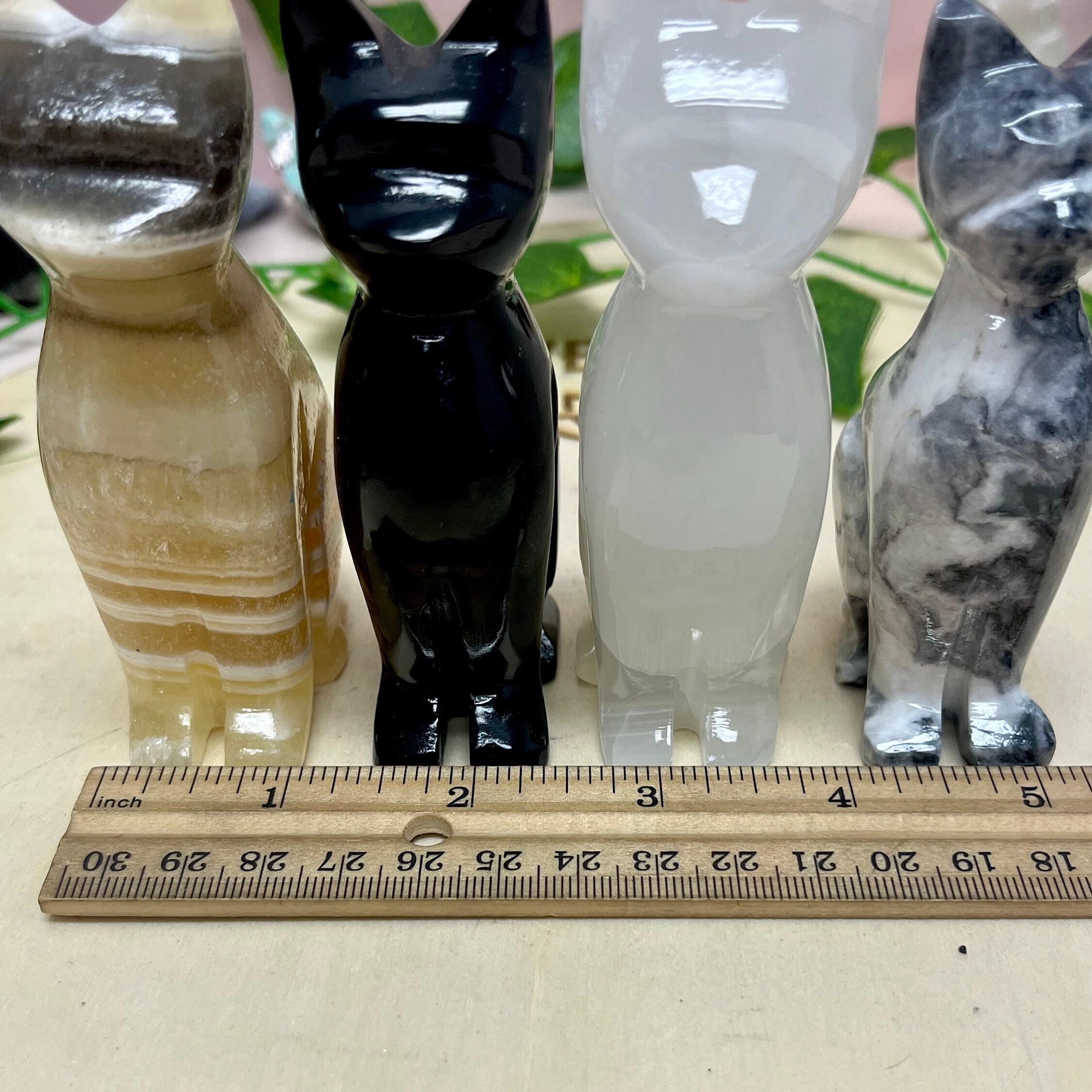 Crystal Cat Collection (multiple Stone Available), Carved