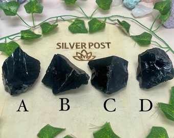 You Choose Raw Black Obsidian Chunk, High Grade Genuine Obsidian, Manifestation, Protection Stone, Spiritual Cleanse, Root Chakra