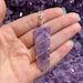 Amethyst Flat Obelisk Wire Wrap Pendant with Plated Chain, Amethyst Pendant, Wire Wrapped Amethyst Necklace, Amethyst Jewelry 