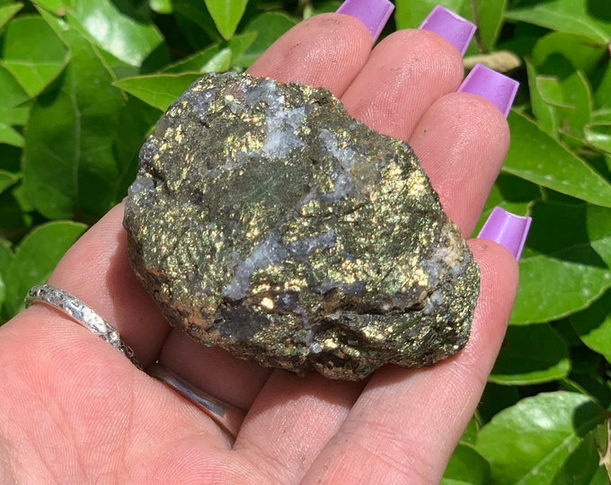 Unique Rough Pyrite and Quartz Chunk, Raw Pyrite, Morocco Pyrite, Rough