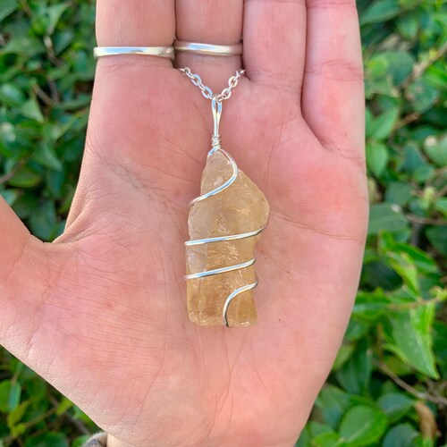 One Rough Honey Calcite Spiral Wire 