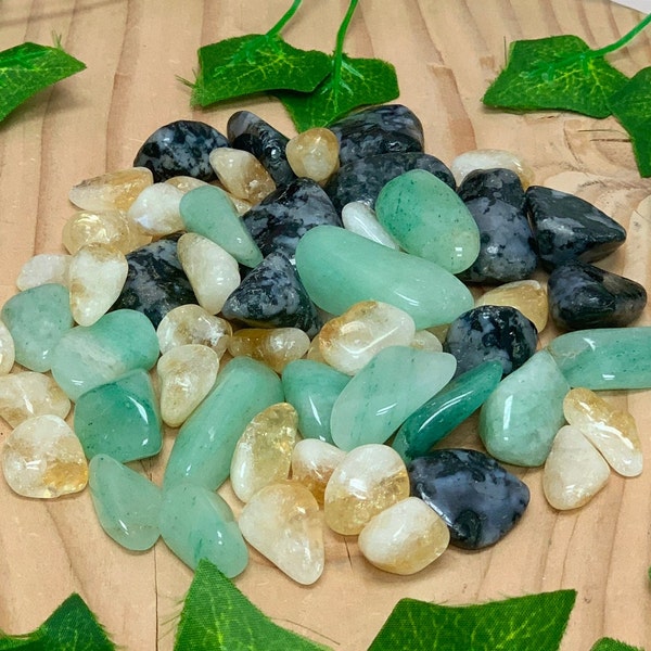 Crystal Confetti Money Mix, Stone Crystal Mixture, Witches Scoop, Citrine, Green Aventurine, Indigo Gabbro, Magical Mix, Crystals for Money