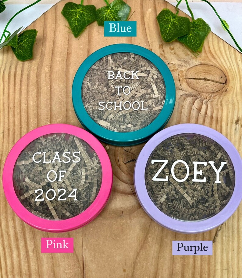 Kit de cristales personalizado para la vuelta al cole, caja magnética, piedras para estudiantes y aprendizaje, cristales para taquillas, energía curativa, regalo con monograma imagen 5