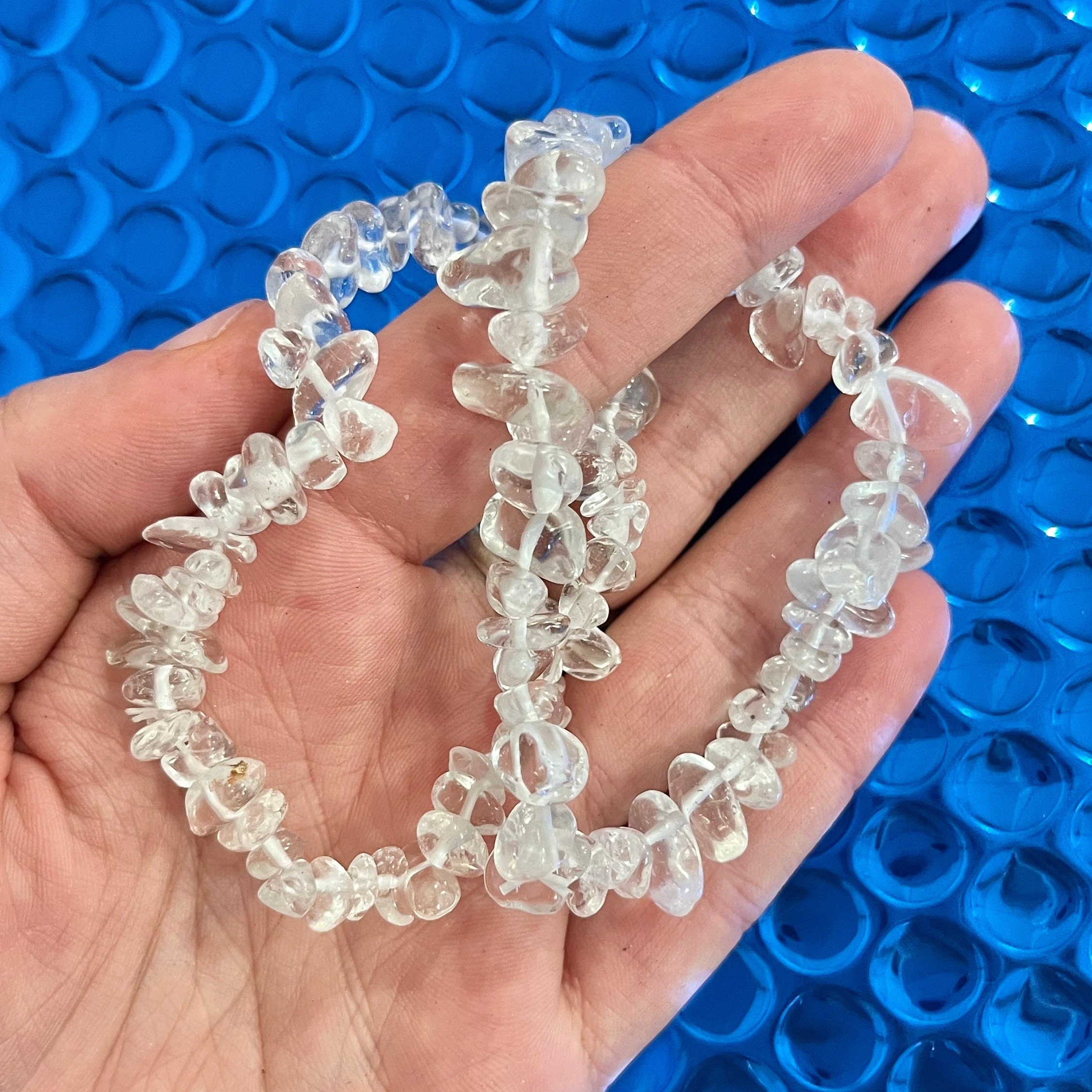 Clear Quartz Chip Bracelet, Quartz Bracelet, Quartz Jewelry
