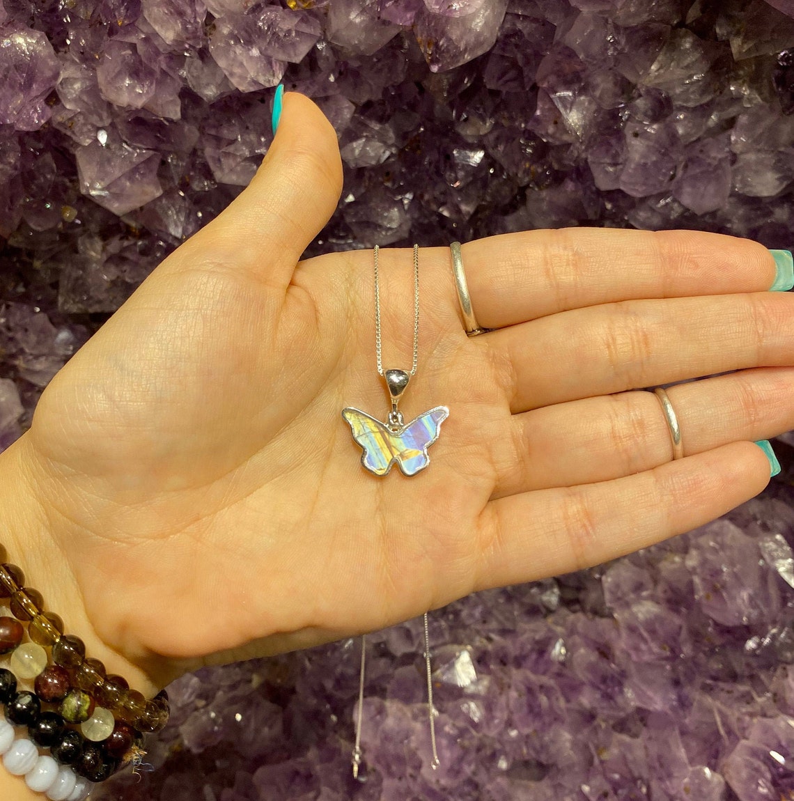 Moonstone Butterfly Sterling Silver Pendant Butterfly Etsy