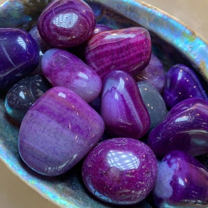 Purple Agate Tumbled Stone, Agate, Purple Agate, Crown Chakra, Energy Stone, Meditation Stone