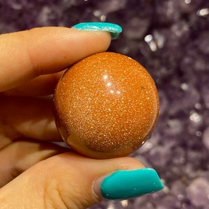 Goldstone 20mm Gemstone Orb Sphere Marble 