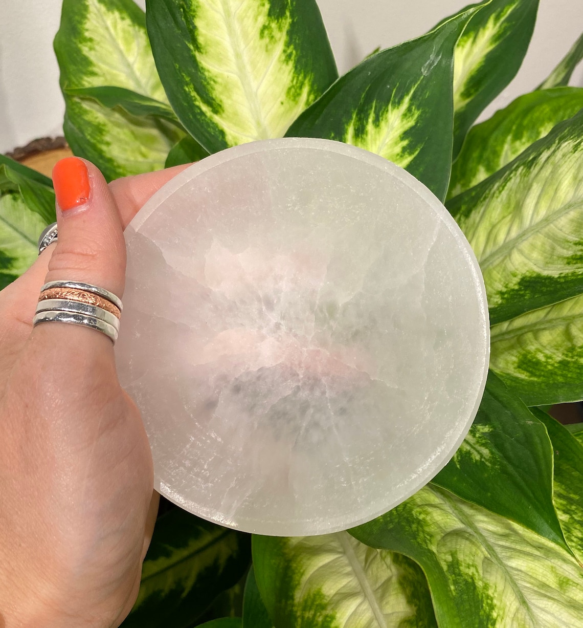 One Selenite Charging Bowl 2 Sizes Offered Selenite Crystal image 1