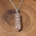 Spiral Wire Wrapped Rose Quartz Necklace, Wire Wrap Necklace, Heart Chakra, Self Love Stone, Pink Necklace, Bridesmaids, Love Gift 