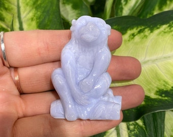 Year of the Monkey Blue Lace Agate Chinese Zodiac Figurine