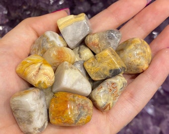 One Crazy Lace Agate Tumbled Stone, Crazy Lace Agate Stone, Crazy Lace Agate Pocket Stone, Healing Stone, Stone for Happiness