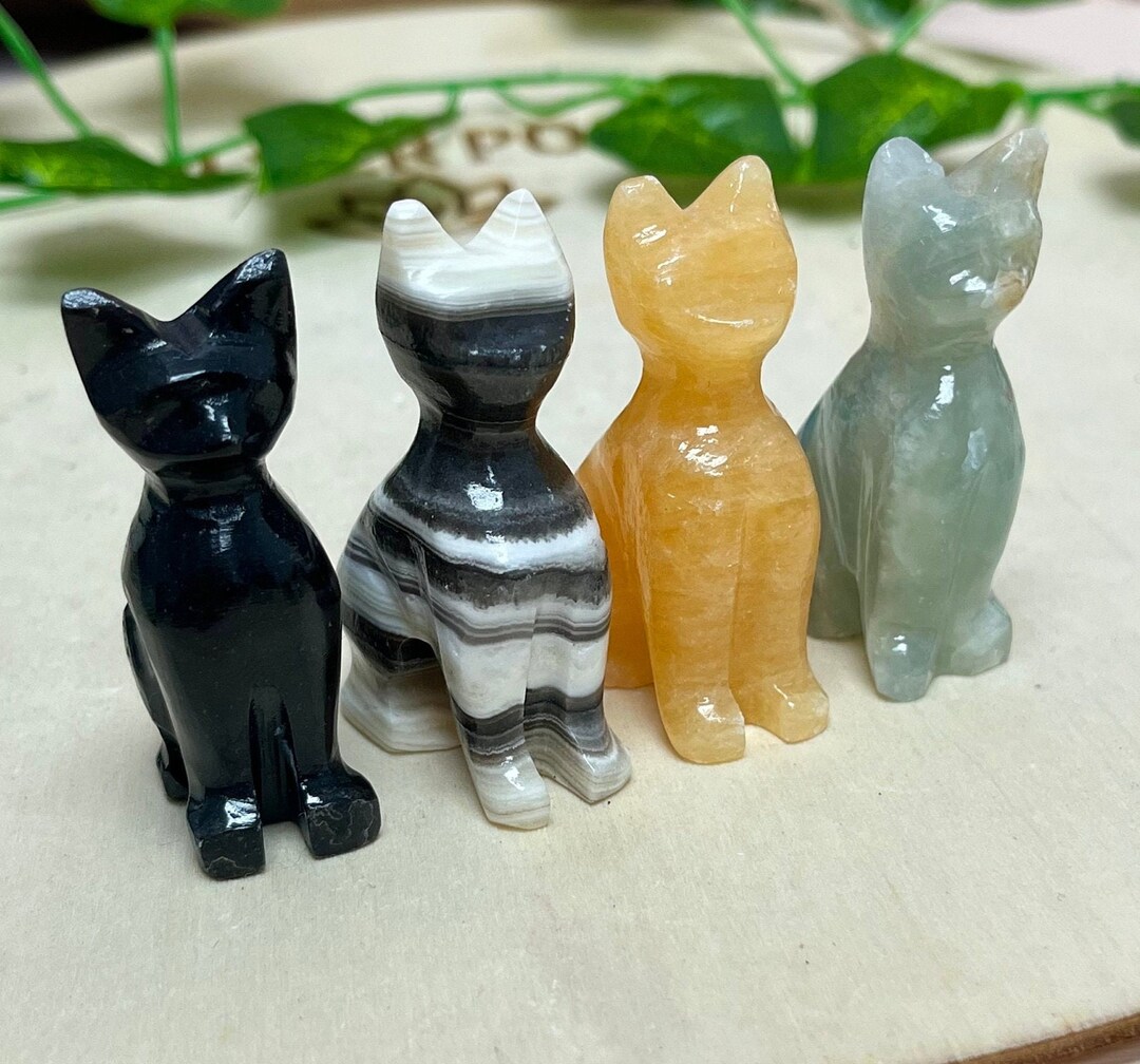 Amazon.co.jp: HDCRYSTALGIFTS 吹きガラス猫の置物 コレクター