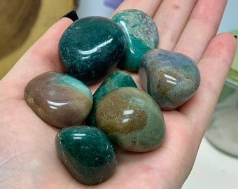 One High Grade Bloodstone Tumbled Stone, Spot Red Stone, Anti-Anxiety Stone, Heart Chakra Stone, Healing, Meditation Stone