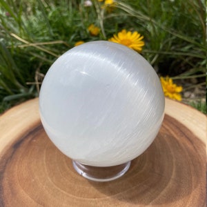 Selenite Sphere (60-70mm & 70mm-80mm) , 2-3” Selenite Specimen, Healing Selenite Gemstone, Dream Stone, Meditation Stone, Calming Stone