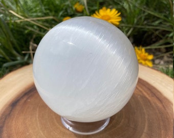 Selenite Sphere (60-70mm & 70mm-80mm) , 2-3” Selenite Specimen, Healing Selenite Gemstone, Dream Stone, Meditation Stone, Calming Stone