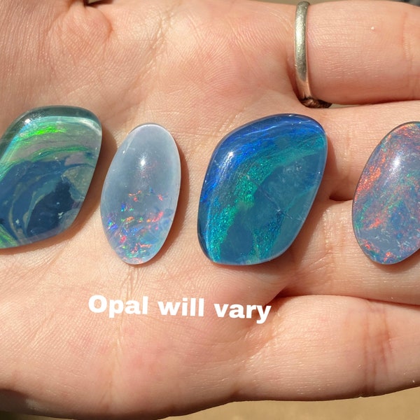 Natural Australian Opal Cabochon, Australian Opal Stone, Opal Cabochon, Australian Opal Crystal, Opal Triplet Freeform