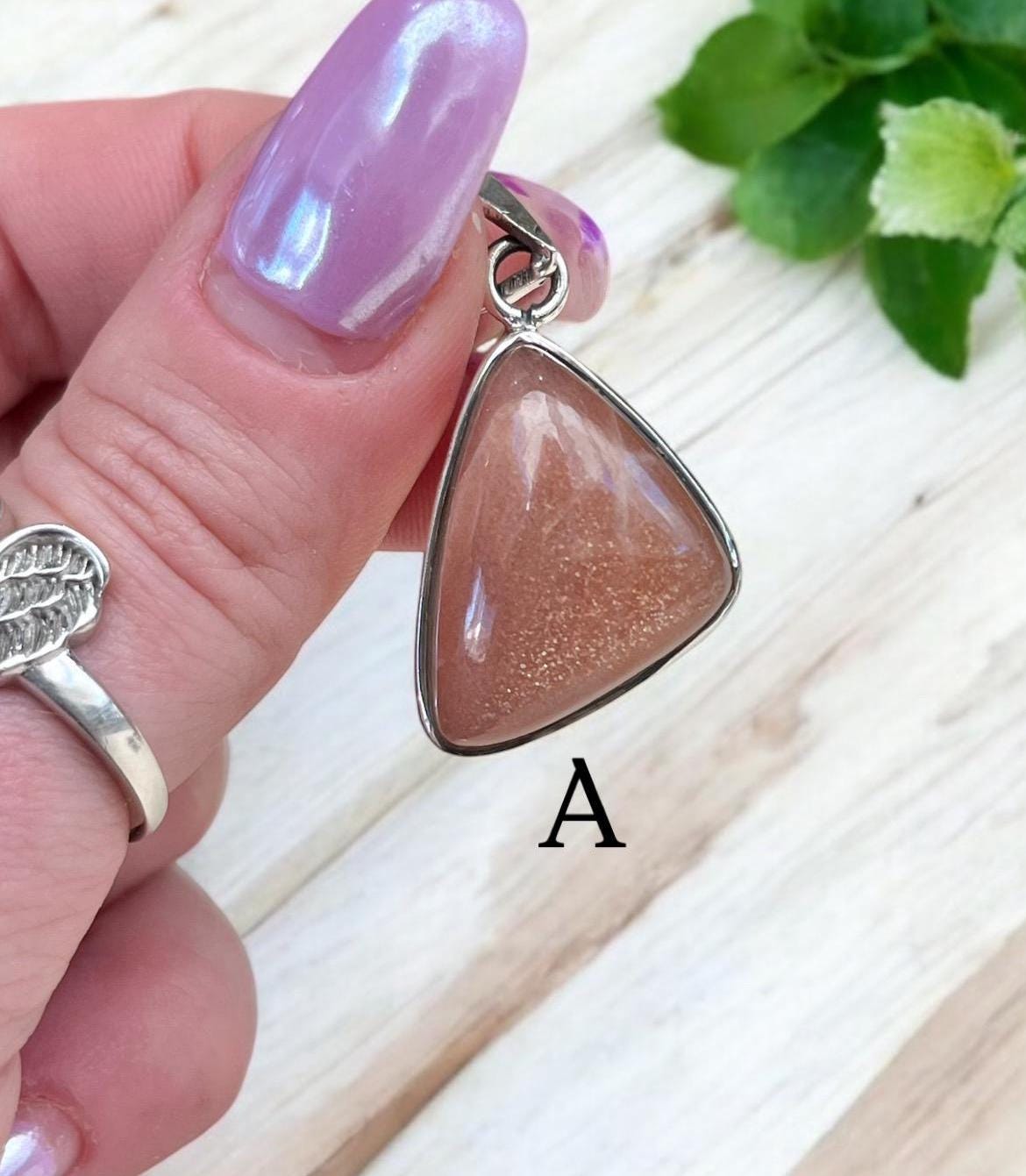 Peach Moonstone Sterling Silver Collection- Choose Your Exact Stone, Unique Healing Crystal Jewelry, Calm & Balance Energy Gift for Her