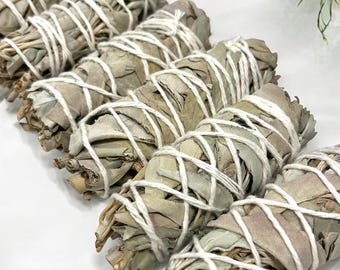 Wholesale White Sage Smudge Bundles: Select from 1-50 Quantities of Fresh 4" Sage Sticks for Cleansing & Ritual Use (Smudge Stick Bundle)