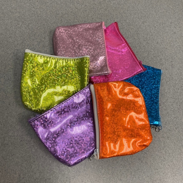 Small Glitter Pouch, Crystal Holder, Zipper Crystal Bag, Coin Purse, Multi Color Pouch, Jewelry Bag, Crystal Tote