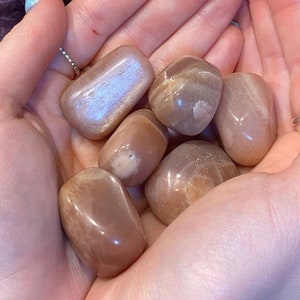 Peach Moonstone Tumbled Stone, One Peach Moonstone, Energy Stone, Pocket Stone, Female Energy, New Beginning, Girl Power, Empowerment