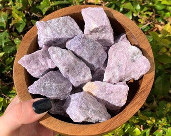 Raw Lepidolite Stone, Rough Lepidolite Crystal, Natural Stone, Pocket Stone, Meditation Stone, Crown Chakra, Healing Crystal, Stress Relief