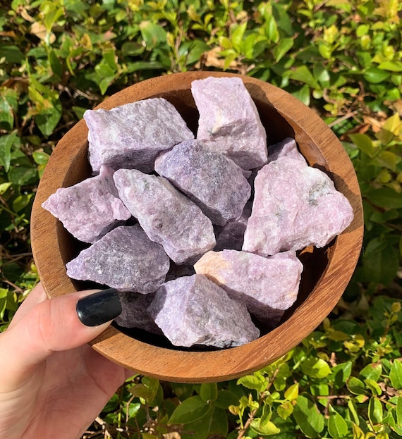Raw Lepidolite Stone Rough Lepidolite Crystal Natural Stone