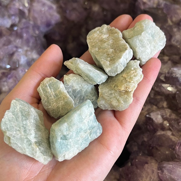 Rough Aquamarine Chunk, March Birthstone, Throat Chakra, Serenity Stone, Brazilian Aqua, Natural Unpolished Crystal, Blue Stone, Meditation