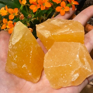 One Natural Orange Calcite Chunk, Mexican Rough Orange Calcite, Raw Orange Calcite, Orange Calcite Piece, Raw Calcite, Calcite Chunk image 5