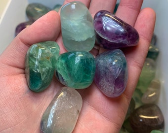 Fluorite Tumbled Stone, Fluorite, Crown Chakra Stone, Meditation Stone, Energy Stone