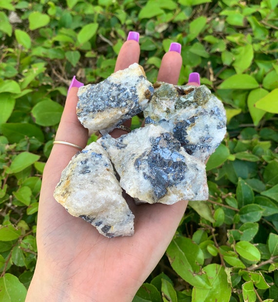 Raw Galena in Quartz Chunks Raw Galena in Quartz Chunks