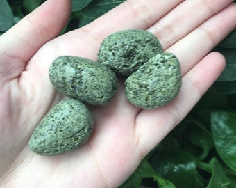 Green Epidote Stone, Epidote Pocket Stone, Epidote Tumbled, Green Epidote