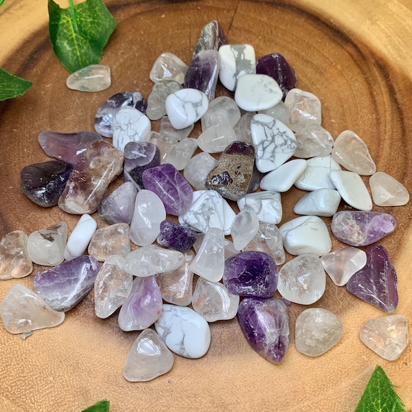 Crystal Confetti Sleep Mix, Small Stone Crystal Mixture, Witches Scoop, Howlite, Amethyst, Clear Quartz, Sleep Stones, Magical Mix, Chakras