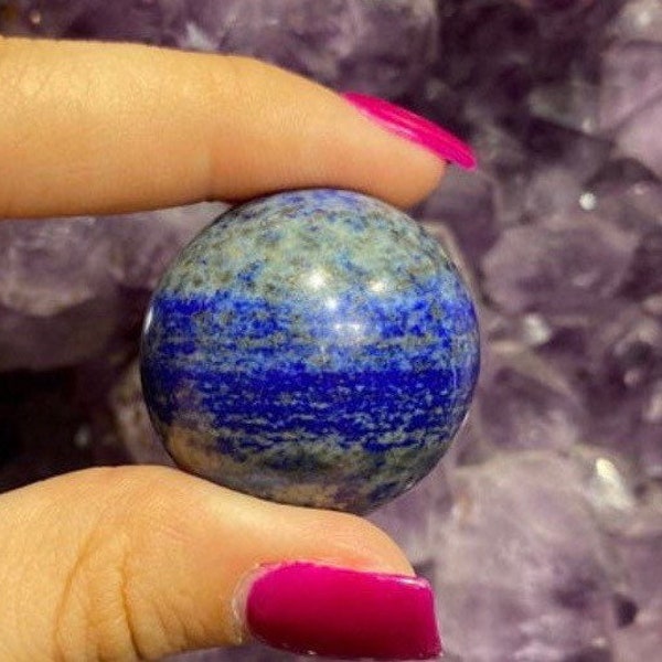 One 30mm Lapis Lazuli Sphere with Sphere Stand, 1 inch Lapis Sphere, Small Lapis Lazuli Sphere, Lapis Ball, Crystal Ball, Crystal Sphere