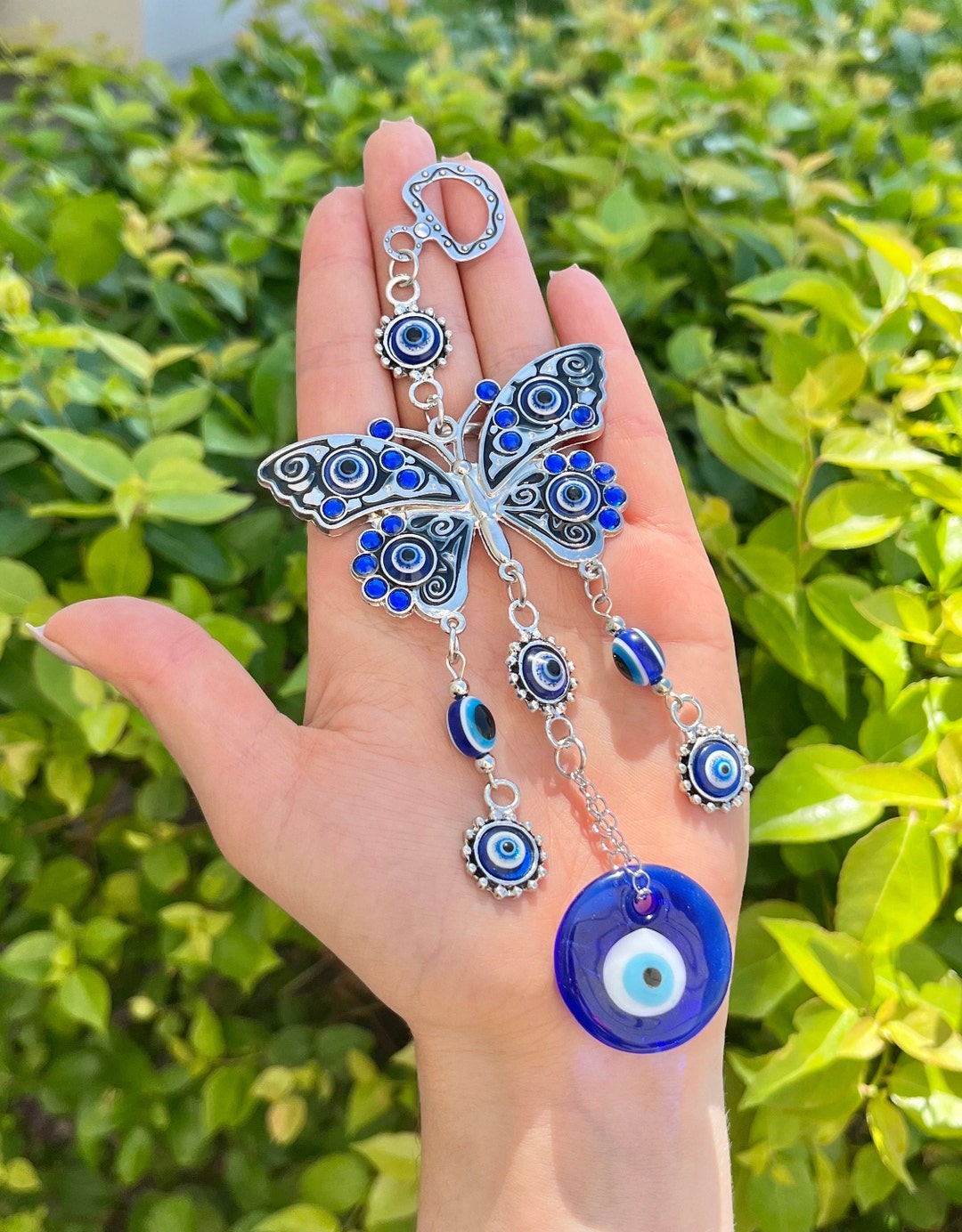 Metal Butterfly Evil Eye Wall Hanging Decor, Small Wall Hanging, Home