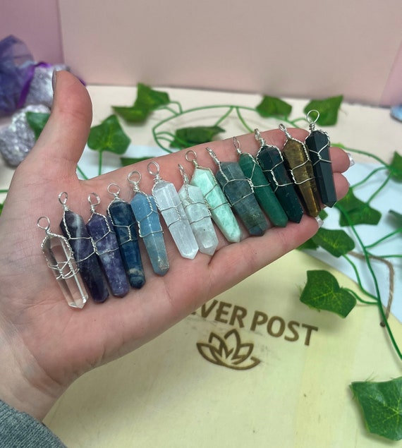 Handmade Wire-Wrapped Clear Quartz Pendant Necklace – Hexagon Crystal Healing Jewelry