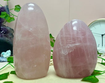 High Grade Rose Quartz Polished Dome (A or B), Rose Quartz Free Form, Self Love Stone, Heart Chakra, Crystal Decor, Healing Stone, QG