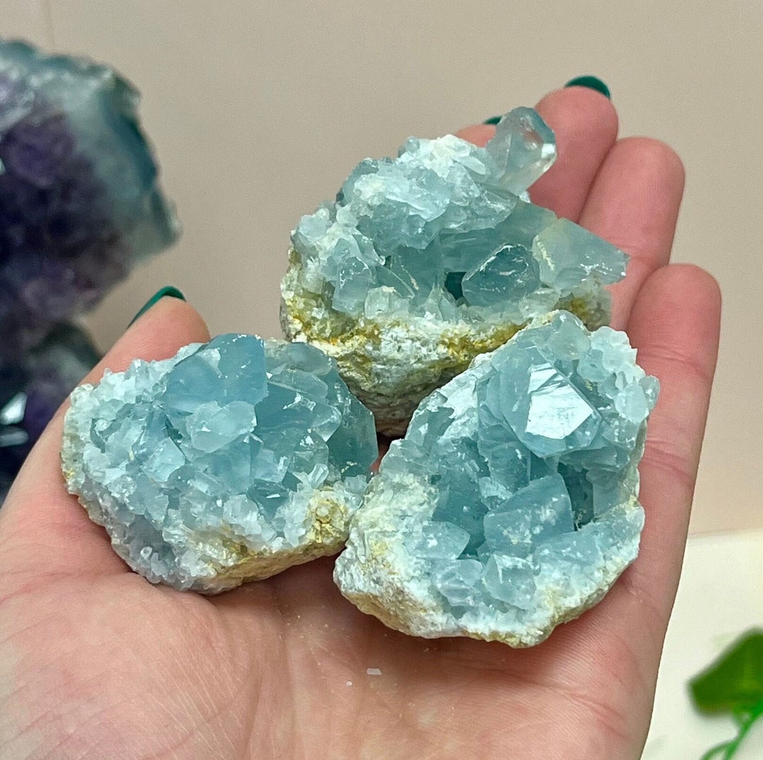 One Rough Celestite Cluster multiple Sizes Available, Angel Energy
