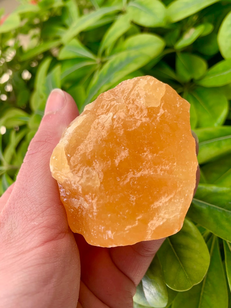 One Natural Orange Calcite Chunk, Mexican Rough Orange Calcite, Raw Orange Calcite, Orange Calcite Piece, Raw Calcite, Calcite Chunk image 2