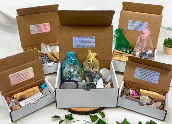 Crystal Box - Bracelets, Palm Stones, Selenite, Palo Santo, Tumbled and Rough Stones, Crystal Confetti, and Crystal Gifts!