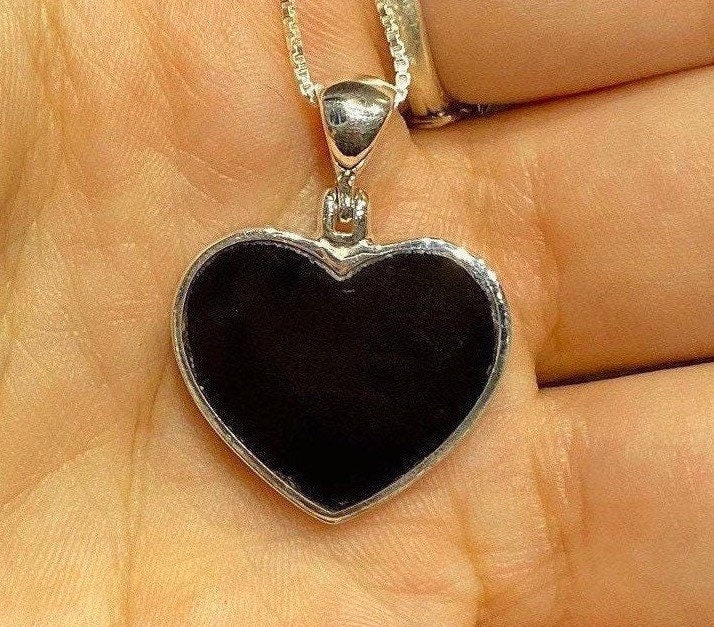 Buy Black Onyx Heart Necklace Gemstone Pendant Necklace Gifts for Her  Anniversary / Birthday Jewellery Gifts Online in India - Etsy