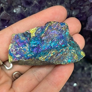 Peacock Ore Rough Stone, Chalcopyrite, Mexican Rainbow Ore, Colorful Crystal, Fake Gold, Manifestation, Positive and Happiness Energy, Joy