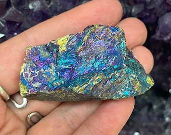 Peacock Ore Rough Stone, Chalcopyrite, Mexican Rainbow Ore, Colorful Crystal, Fake Gold, Manifestation, Positive and Happiness Energy, Joy