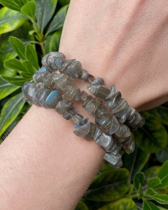 Purple Labradorite bracelet with Lepidolite and Angelite beads | SmeRuci
