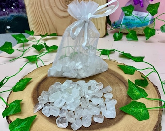 Clear Quartz Confetti Mix, Witches Scoop, Magical Mix, Fairy Crystal Bag, Clear Quartz Tumbled Stone, Chakras, Manifestation, Clarity Stone