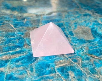 One Mini 1" Rose Quartz Pyramid, Crystal Pyramid, Energy Pyramid, Stone Pyramid, Polished Rose Quartz Pyramid, Manifestation Tool