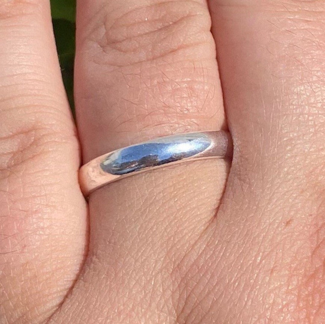 Classic Wedding Band 925 Sterling Plain Band Promise Ring Etsy