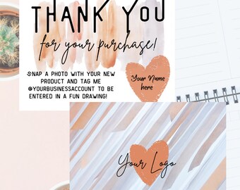 Business Thank You Card Template - Thank You Card Template -Network Marketing Template - Thank You For Your Purchase Template