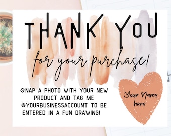 Business Thank You Card Template - Thank You Card Template -Network Marketing Template - Thank You For Your Purchase Template