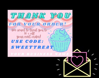 PINK Business Thank You Card Template - Thank You Card Template -Network Marketing Template - Thank You For Your Purchase Template