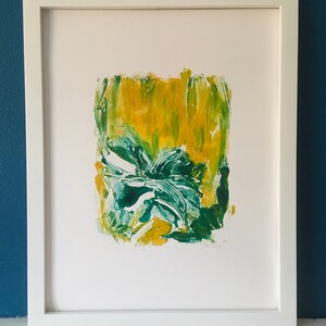 A Yellow Room - Original Monotype, Botanical Art, Printmaking
